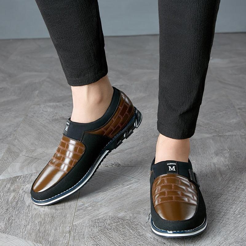 New Autumn Leather Men's Shoes - Fashion Casual Moccasins Slip-On Loafers Shoes (MSC2)(MSC4)(MSC1)(F12)