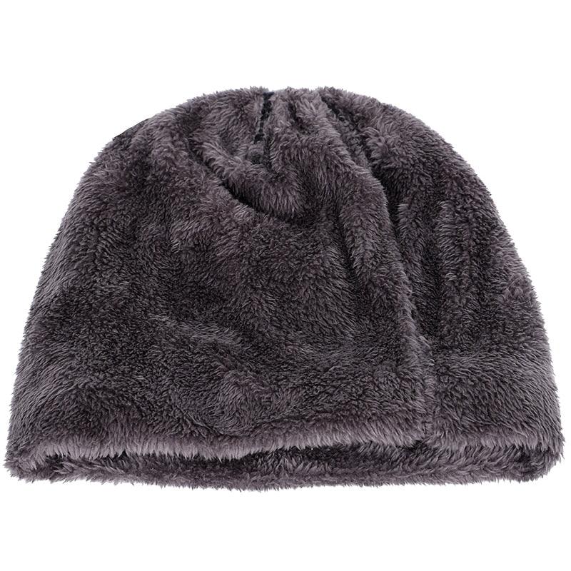New Brand Solid Color Knit Beanie Hat - Men's Winter Warm Plus Velvet Thicken Hedging Cap (MA8)(F103)