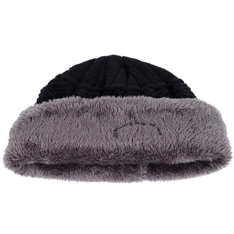 New Brand Solid Color Knit Beanie Hat - Men's Winter Warm Plus Velvet Thicken Hedging Cap (MA8)(F103)