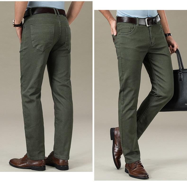 New Casual Cotton Slim Straight Jeans - Fashion Business Design Colorful Jeans - 6 Colors (D9)(TG2)(CC2)