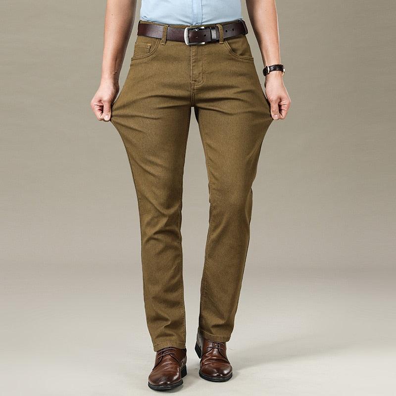 New Casual Cotton Slim Straight Jeans - Fashion Business Design Colorful Jeans - 6 Colors (D9)(TG2)(CC2)