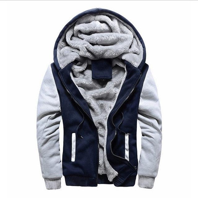 New Men Hoodies - Winter Thick Warm Fleece Zipper Hoodies Coat - Sportswear Male Hoodies (TM5)