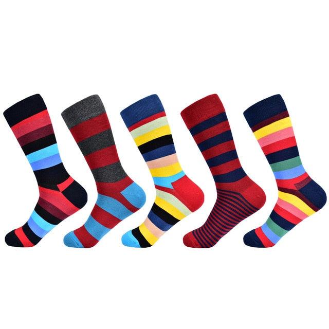 New Men's Socks Stripes Classic High Quality Casual Business Cotton Socks (TG8)(F92)