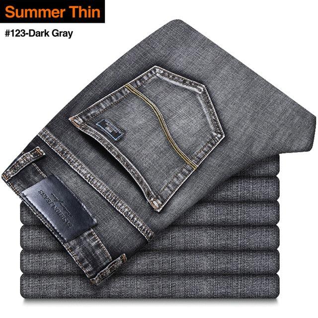 New Men's Stretch Regular Fit Jeans - Business Casual Classic Style Fashion Trousers (TG2)(F9)