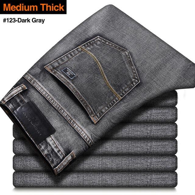 New Men's Stretch Regular Fit Jeans - Business Casual Classic Style Fashion Trousers (TG2)(F9)