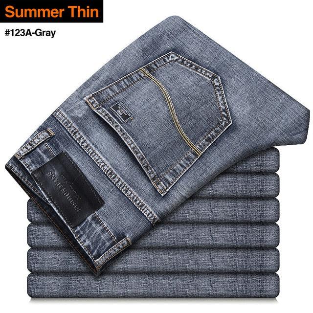 New Men's Stretch Regular Fit Jeans - Business Casual Classic Style Fashion Trousers (TG2)(F9)