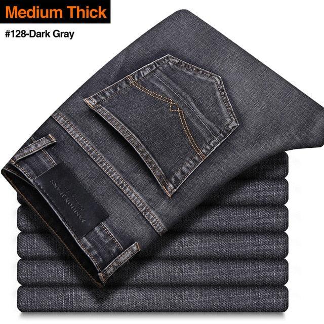 New Men's Stretch Regular Fit Jeans - Business Casual Classic Style Fashion Trousers (TG2)(F9)