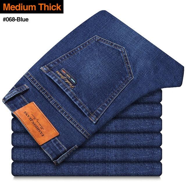 New Men's Stretch Regular Fit Jeans - Business Casual Classic Style Fashion Trousers (TG2)(F9)