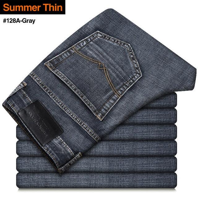 New Men's Stretch Regular Fit Jeans - Business Casual Classic Style Fashion Trousers (TG2)(F9)