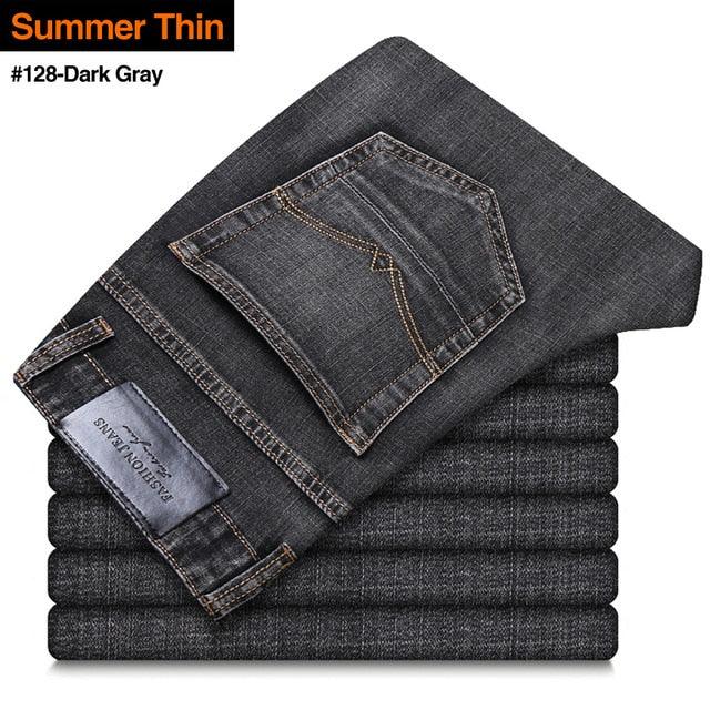 New Men's Stretch Regular Fit Jeans - Business Casual Classic Style Fashion Trousers (TG2)(F9)