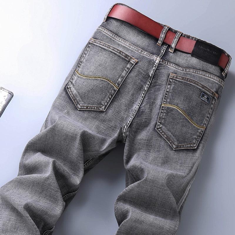 New Men's Stretch Regular Fit Jeans - Business Casual Classic Style Fashion Trousers (TG2)(F9)