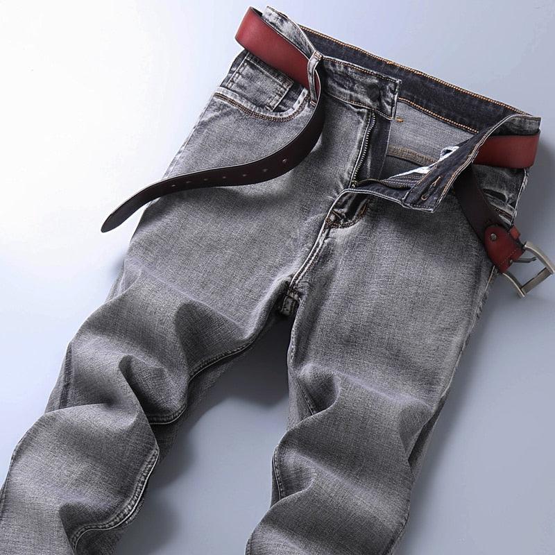 New Men's Stretch Regular Fit Jeans - Business Casual Classic Style Fashion Trousers (TG2)(F9)