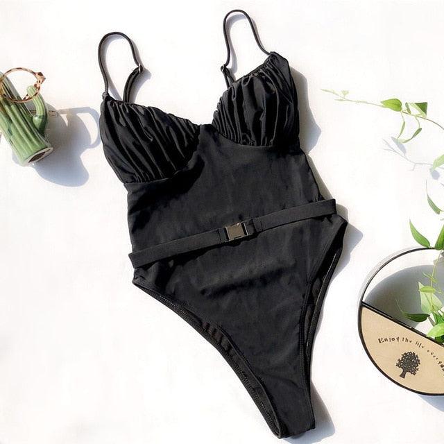 Trending New Sexy Leopard Swimwear - Tummy Cut Out One Piece Swimsuit - Female Tassel Bather Hollow Out Bathing Suit (TB8D)(F26)