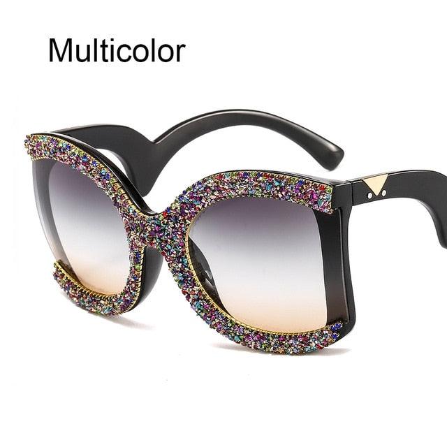 New Style Fashionable Women's Glasses - Rhinestone Frame Crystal Sunglasses (D44)(5WH1)