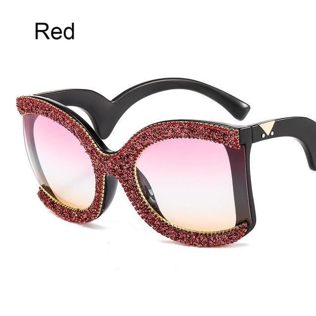 New Style Fashionable Women's Glasses - Rhinestone Frame Crystal Sunglasses (D44)(5WH1)