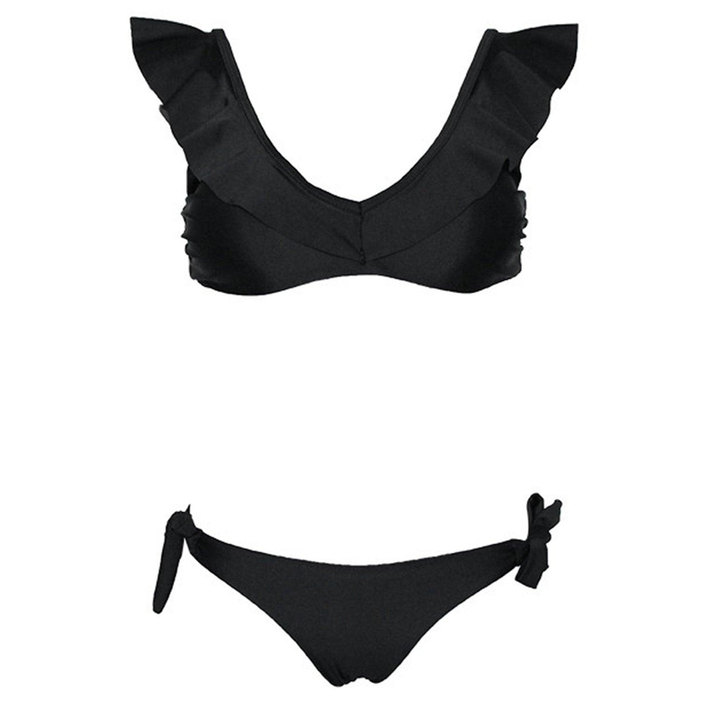 New Women Swimsuit - Cute Bikini Low Waist Bikini Set - Push Up Sexy V-neck Bathing Suit - Solid Color (1U26)