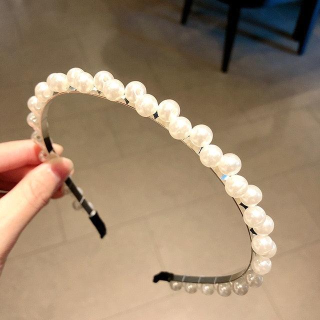New Women Elegant Full Pearls Hairbands - Hair Hoops Holder Ornament Headwear (8WH1)1