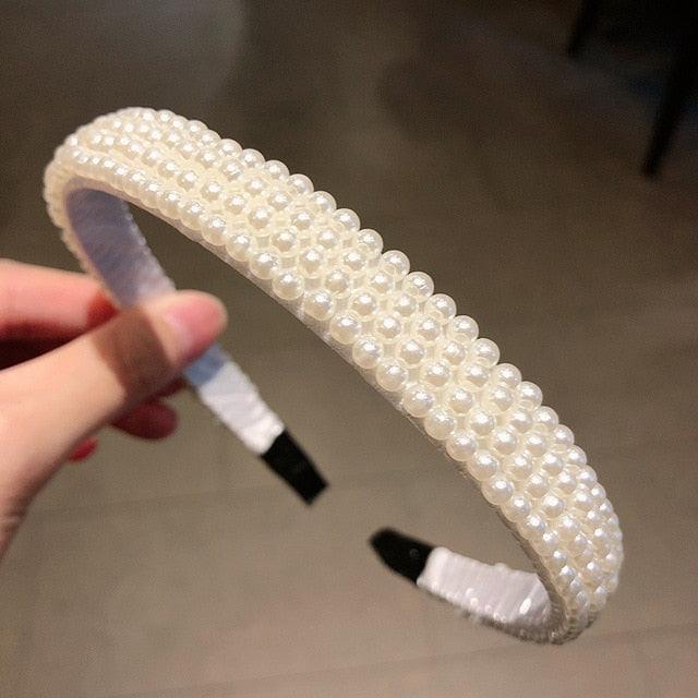 New Women Elegant Full Pearls Hairbands - Hair Hoops Holder Ornament Headwear (8WH1)1