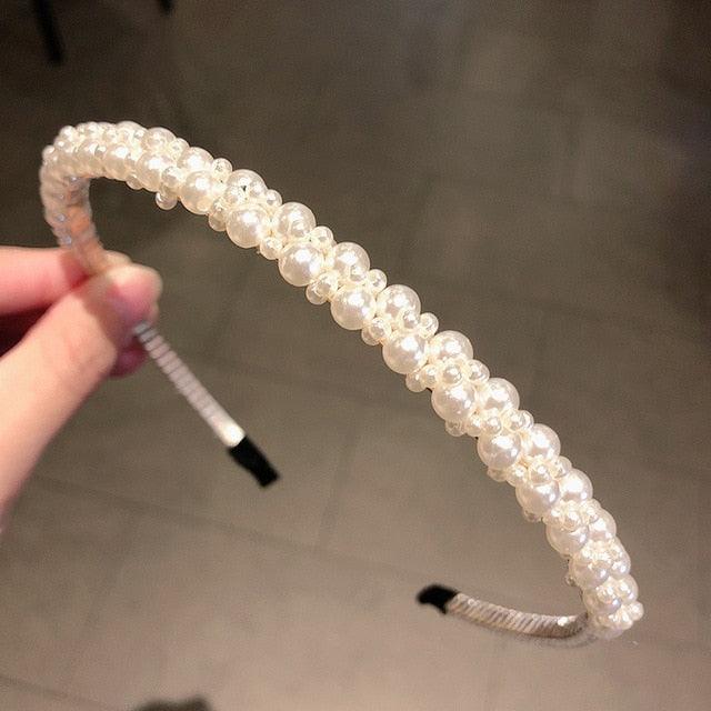 New Women Elegant Full Pearls Hairbands - Hair Hoops Holder Ornament Headwear (8WH1)1