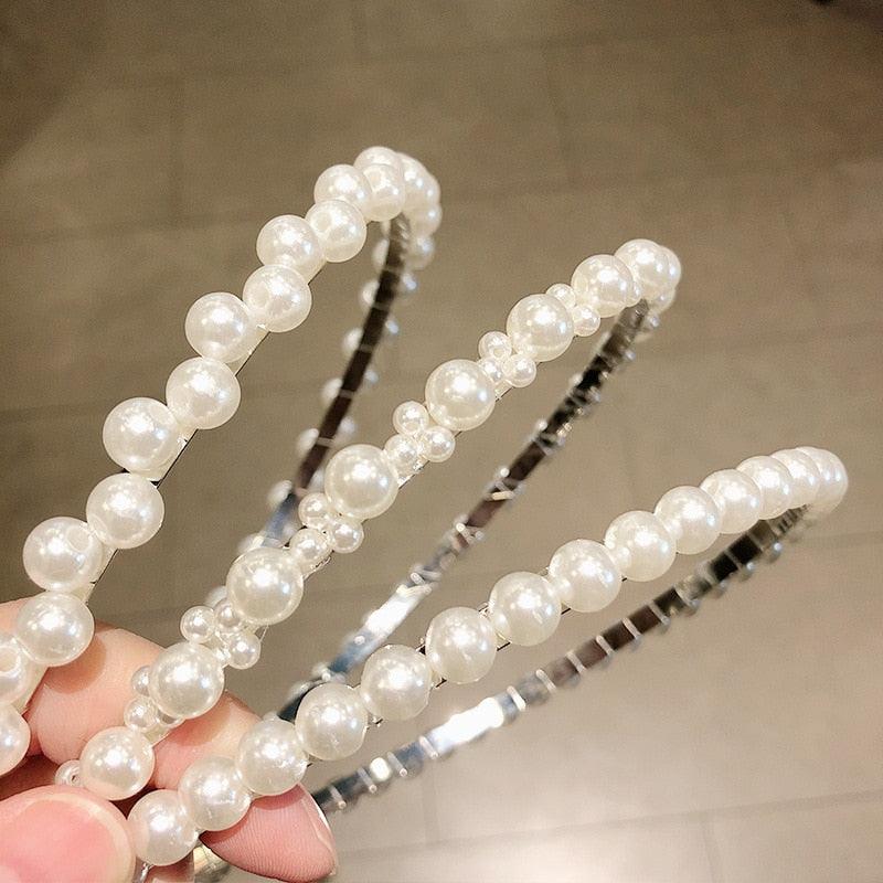 New Women Elegant Full Pearls Hairbands - Hair Hoops Holder Ornament Headwear (8WH1)1