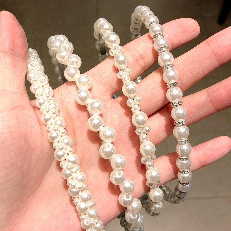 New Women Elegant Full Pearls Hairbands - Hair Hoops Holder Ornament Headwear (8WH1)1
