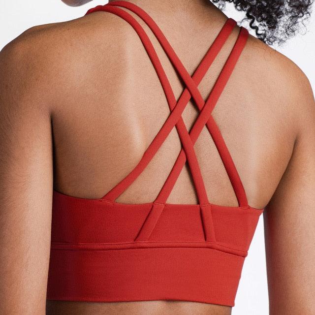 Trending Sports Bras - Sexy Cross Back Vest - Women's Fitness Running Sports Brassiere - High Quality Bra Activewear (1U24)