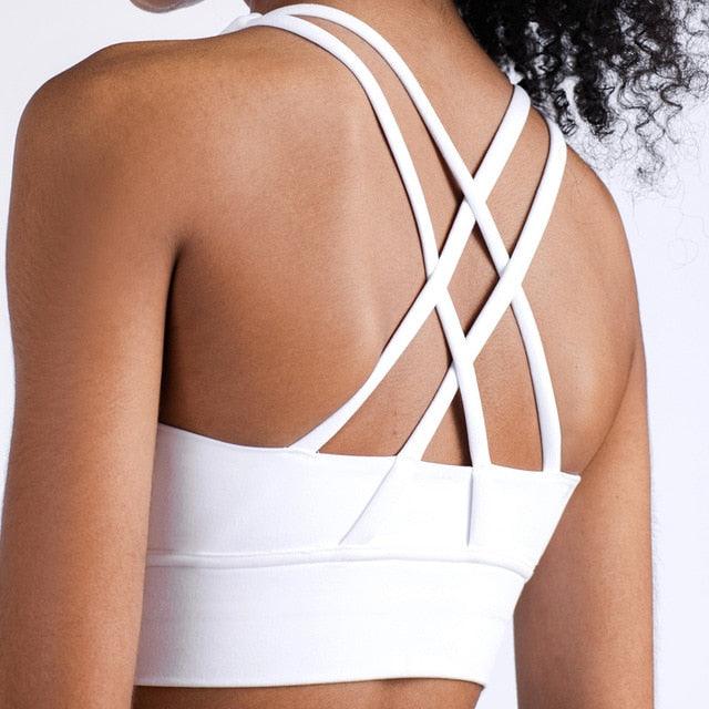 Trending Sports Bras - Sexy Cross Back Vest - Women's Fitness Running Sports Brassiere - High Quality Bra Activewear (1U24)