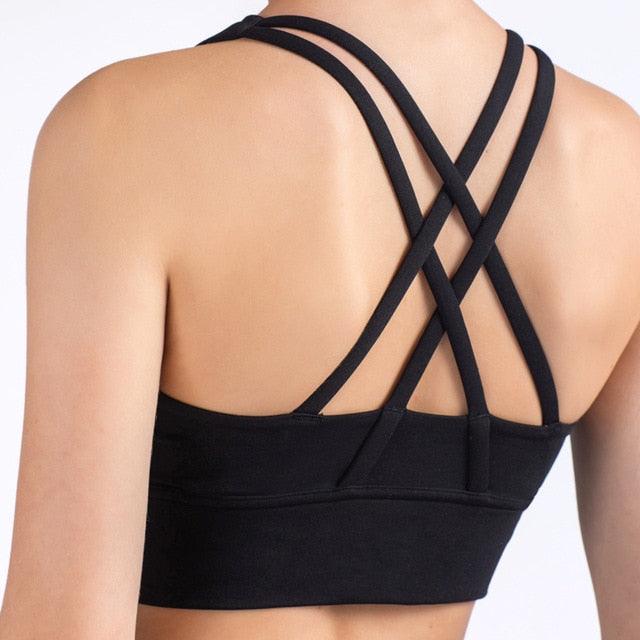 Trending Sports Bras - Sexy Cross Back Vest - Women's Fitness Running Sports Brassiere - High Quality Bra Activewear (1U24)