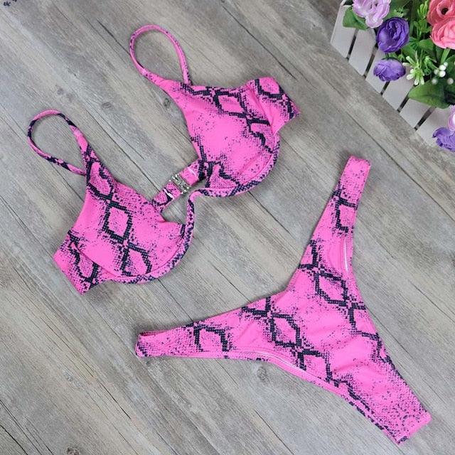 Trending New High Cut Thong Bathing Suit - High Waist Swimsuit - Solid Women Swimwear - Bikini Set (TB8D)(F26)
