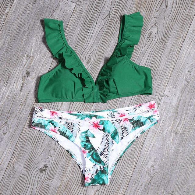 Gorgeous Sexy Ruffles Bikini - New Printed Swimwear - Two Piece Swimsuits - Women's Bathing Suit (TB8D)