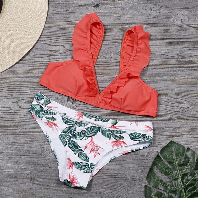 Gorgeous Sexy Ruffles Bikini - New Printed Swimwear - Two Piece Swimsuits - Women's Bathing Suit (TB8D)