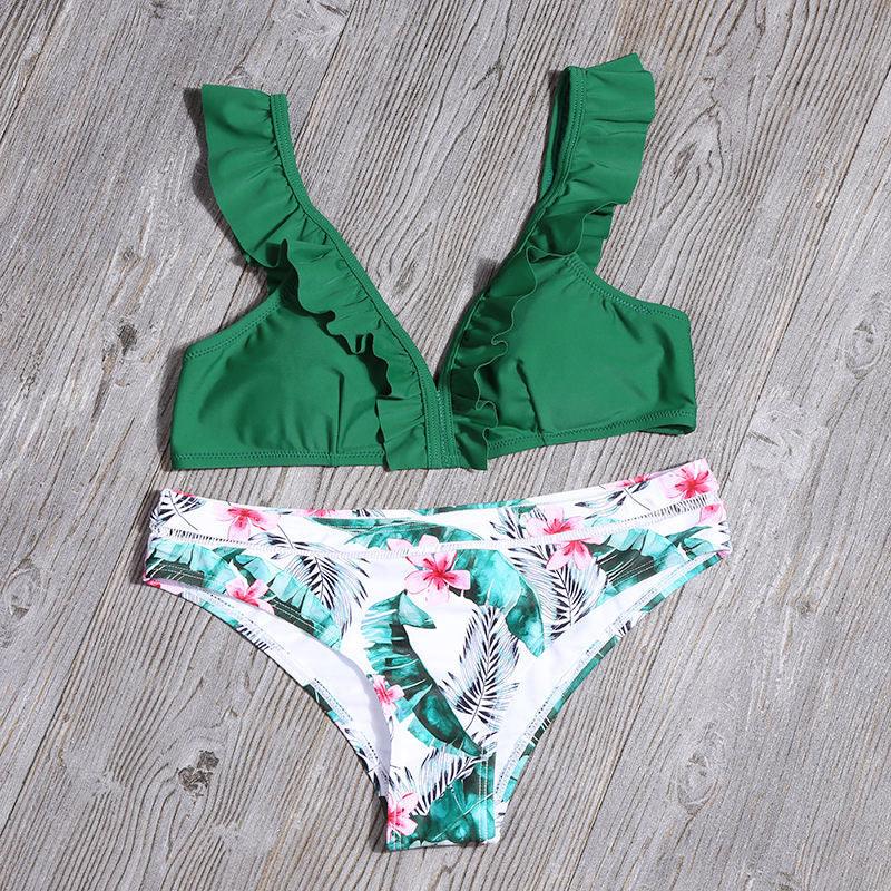 Gorgeous Sexy Ruffles Bikini - New Printed Swimwear - Two Piece Swimsuits - Women's Bathing Suit (TB8D)