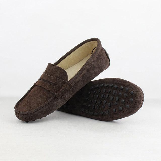 Nice Women 100% Genuine Leather Flat Shoes - Casual Loafers Slip On - Moccasins Lady Driving Shoes (FS)
