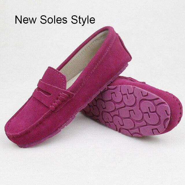 Nice Women 100% Genuine Leather Flat Shoes - Casual Loafers Slip On - Moccasins Lady Driving Shoes (FS)