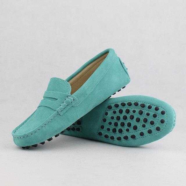 Nice Women 100% Genuine Leather Flat Shoes - Casual Loafers Slip On - Moccasins Lady Driving Shoes (FS)
