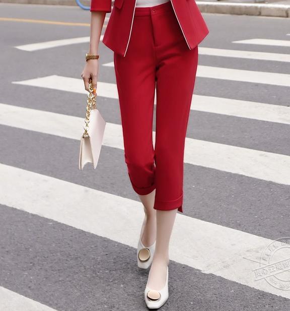 Spring And Summer Women's Pants Suits - High Quality Workwear - Elegant Lady Suit - Wild Trousers Two Piece (TB5)(F20)