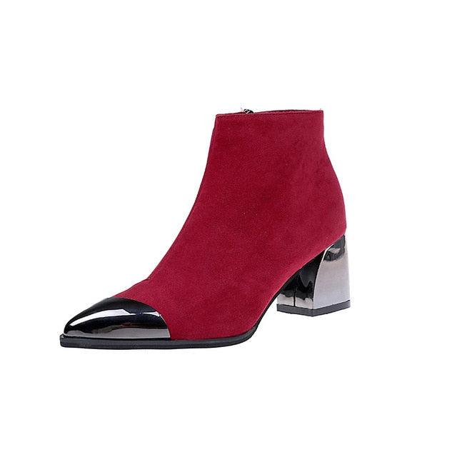 Women's Heels Boots - Winter Chelsea Boots - Warm Shoes Pointed Toe (BB1)(BB2)(CD)(WO4)