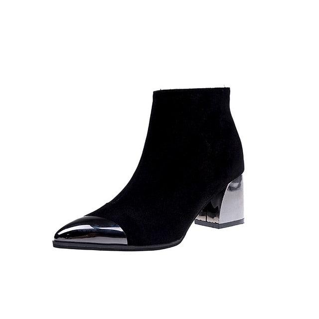Women's Heels Boots - Winter Chelsea Boots - Warm Shoes Pointed Toe (BB1)(BB2)(CD)(WO4)