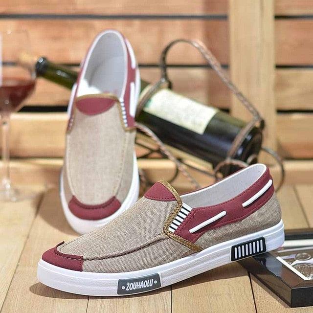 Trending Summer Canvas Breathable Driving Shoes - Casual Soft Comfortable Shoes Slip on (MSC2A)(F12)