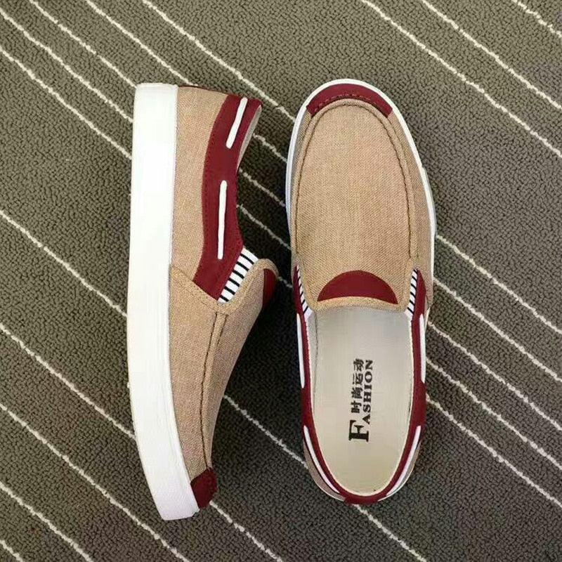 Trending Summer Canvas Breathable Driving Shoes - Casual Soft Comfortable Shoes Slip on (MSC2A)(F12)
