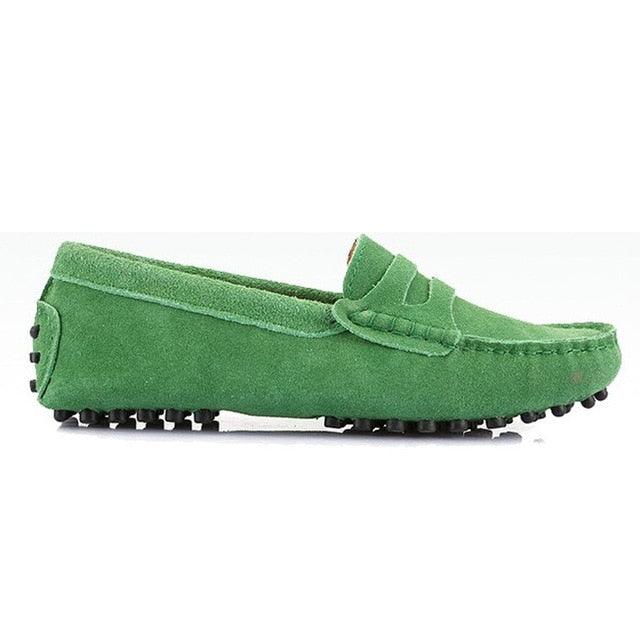 Top Fashion Women's Flat Shoes - Genuine Leather - Casual Loafers Soft Slip On Moccasins Lady Driving Shoes (D40)(FS)