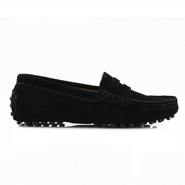 Top Fashion Women's Flat Shoes - Genuine Leather - Casual Loafers Soft Slip On Moccasins Lady Driving Shoes (D40)(FS)