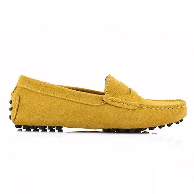 Top Fashion Women's Flat Shoes - Genuine Leather - Casual Loafers Soft Slip On Moccasins Lady Driving Shoes (D40)(FS)
