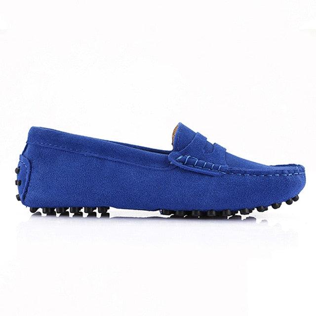 Top Fashion Women's Flat Shoes - Genuine Leather - Casual Loafers Soft Slip On Moccasins Lady Driving Shoes (D40)(FS)