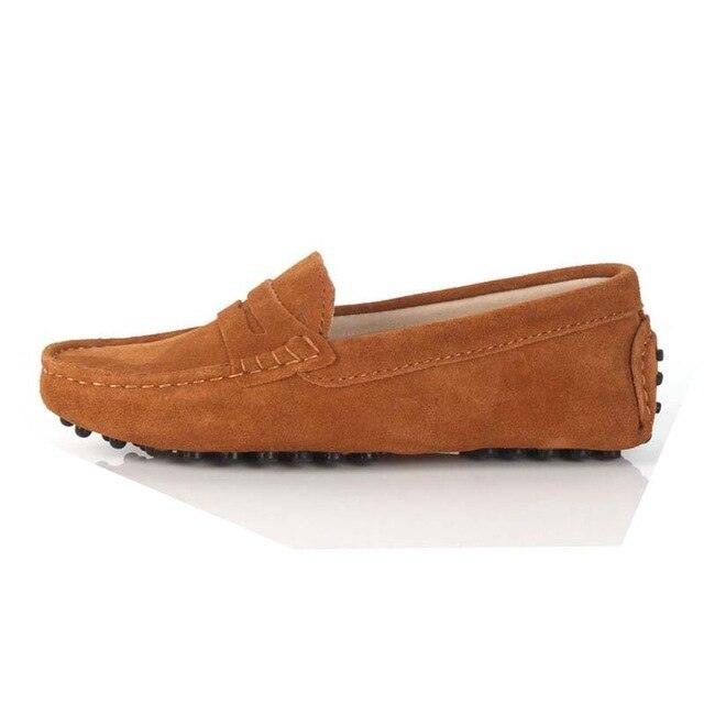 Top Fashion Women's Flat Shoes - Genuine Leather - Casual Loafers Soft Slip On Moccasins Lady Driving Shoes (D40)(FS)