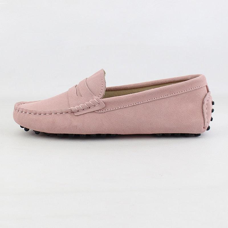 Top Fashion Women's Flat Shoes - Genuine Leather - Casual Loafers Soft Slip On Moccasins Lady Driving Shoes (D40)(FS)