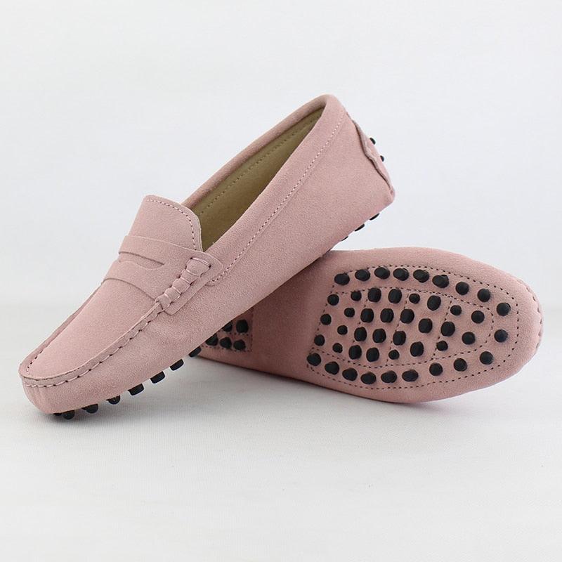 Top Fashion Women's Flat Shoes - Genuine Leather - Casual Loafers Soft Slip On Moccasins Lady Driving Shoes (D40)(FS)