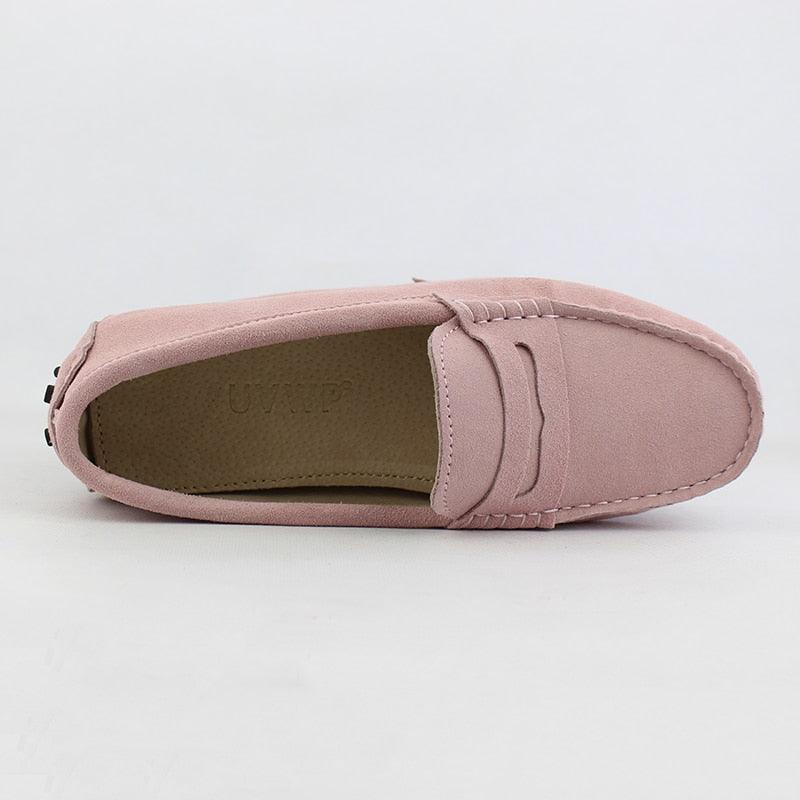 Top Fashion Women's Flat Shoes - Genuine Leather - Casual Loafers Soft Slip On Moccasins Lady Driving Shoes (D40)(FS)