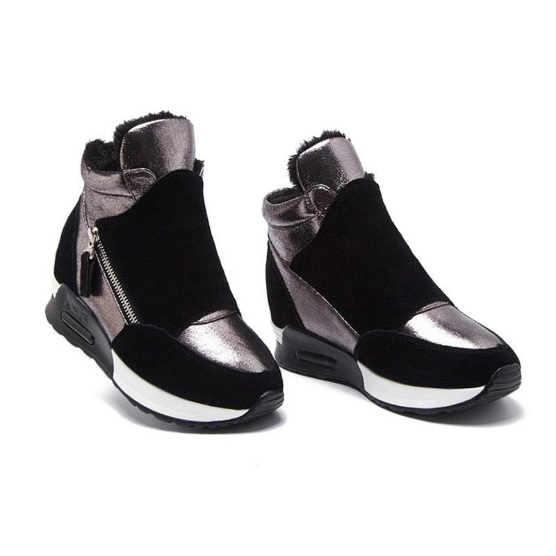 Warm Shoes - Suede Leather Boots - Women Winter Fashion Women's Sneakers (BB1)(BWS7)