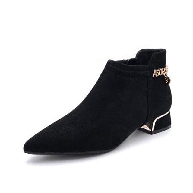 Great Women Winter Boots - Elegant Party Shoes - Low Heels Pointed Toe (BB1)(BB2)(CD)(WO4)(F38)(F107)(F42)
